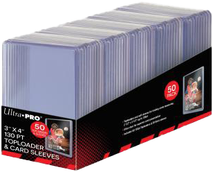 Ultra Pro 130pt Super Thick Toploader with Thick Card Sleeves 50 pack