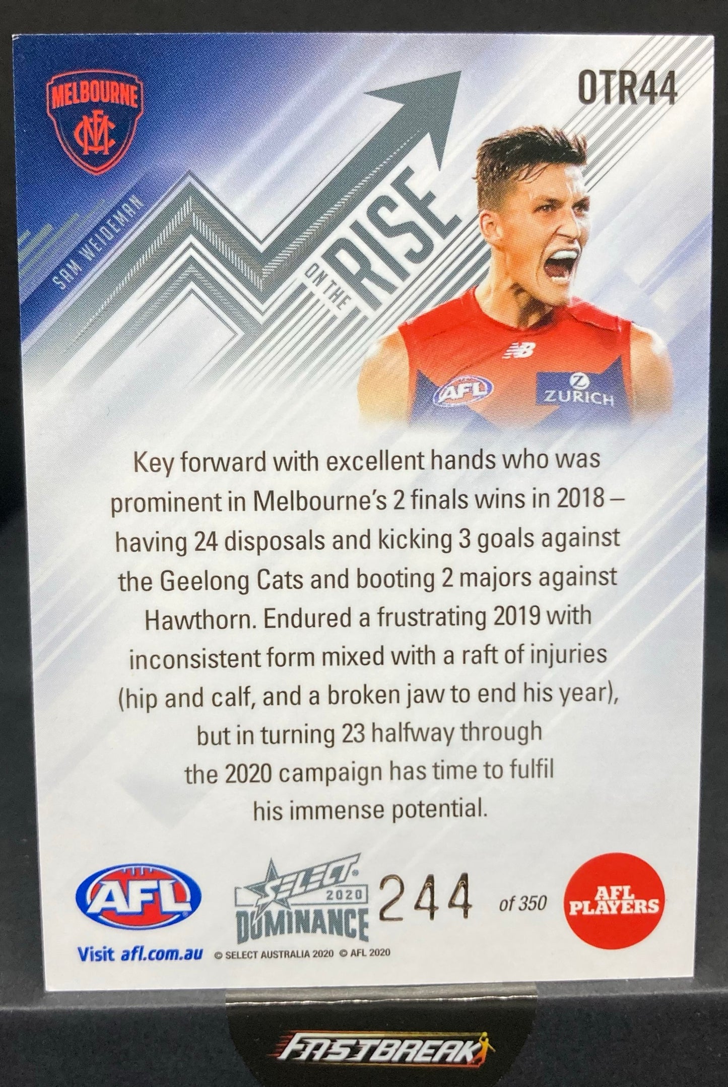 Sam Weideman - Melbourne - 2020 - Dominance - On The Rise - 244/350