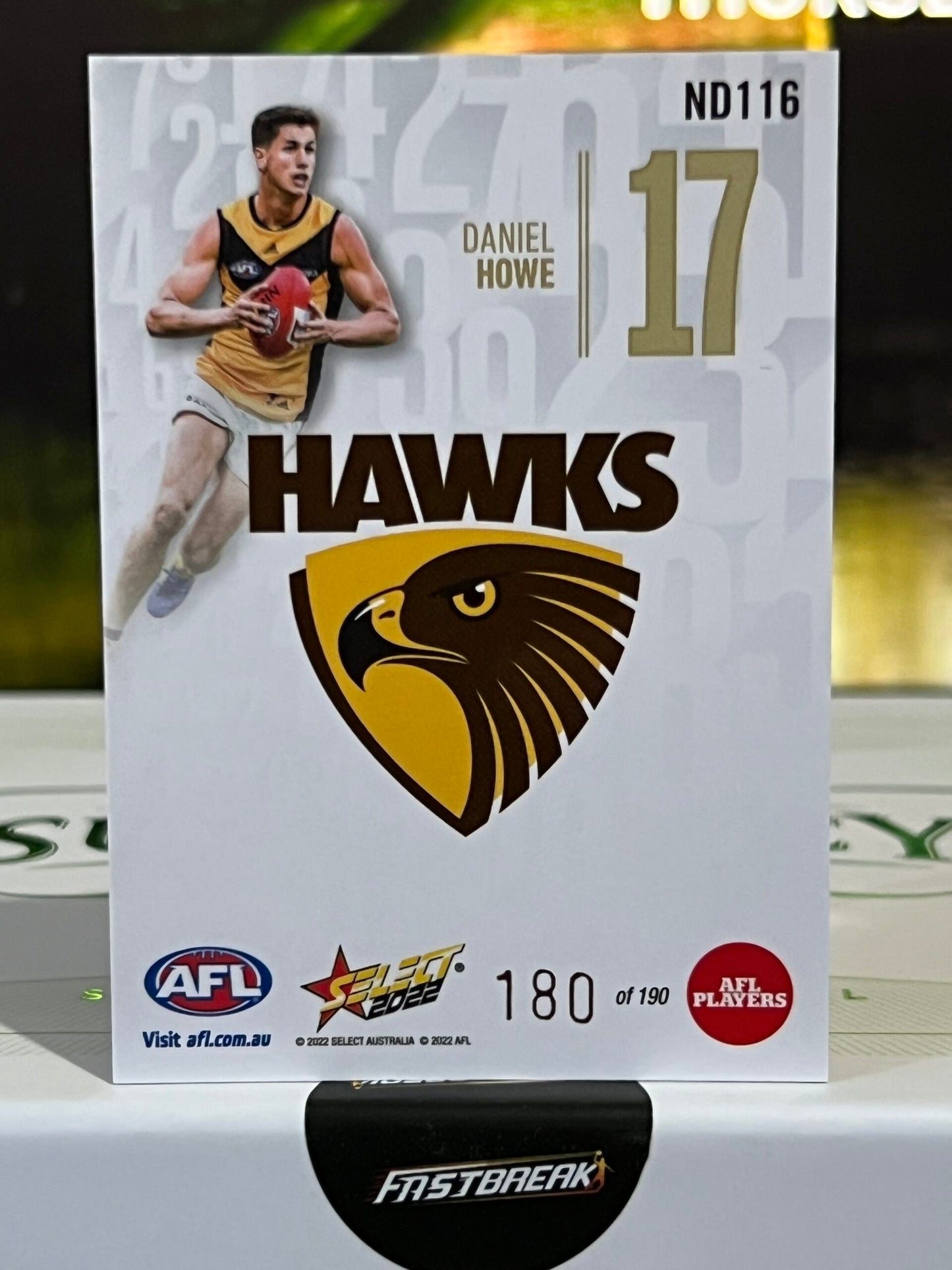 Daniel Howe - Hawthorn - 2022 - Footy Stars - Numbers Daylight - 180/190