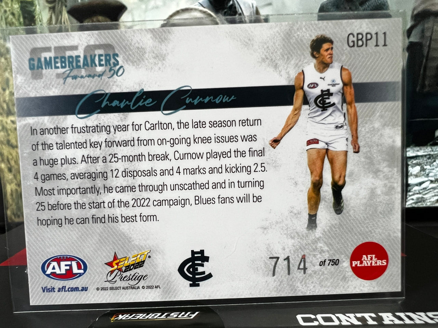 Charlie Curnow - Carlton - 2022 - Footy Stars Prestige - Gamebreakers - 714/750