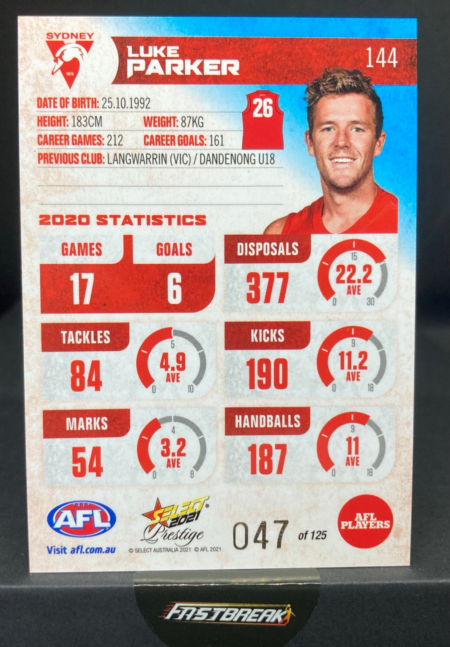 Luke Parker - Sydney - 2021 - FS Prestige - Blue Paralell - 47/125