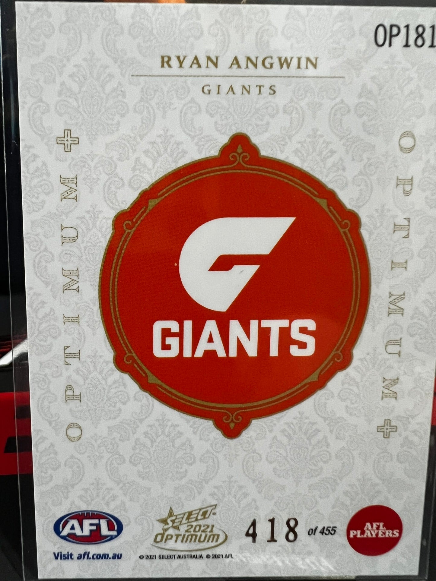 Ryan Angwin - GWS - 2021 - Optimum - Optimum RC + - 418/455