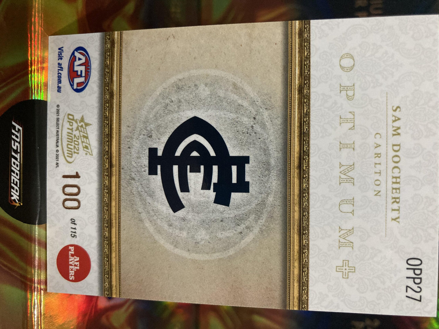 Sam Docherty - Carlton - 2021 - Optimum - Optimum + - 100/115
