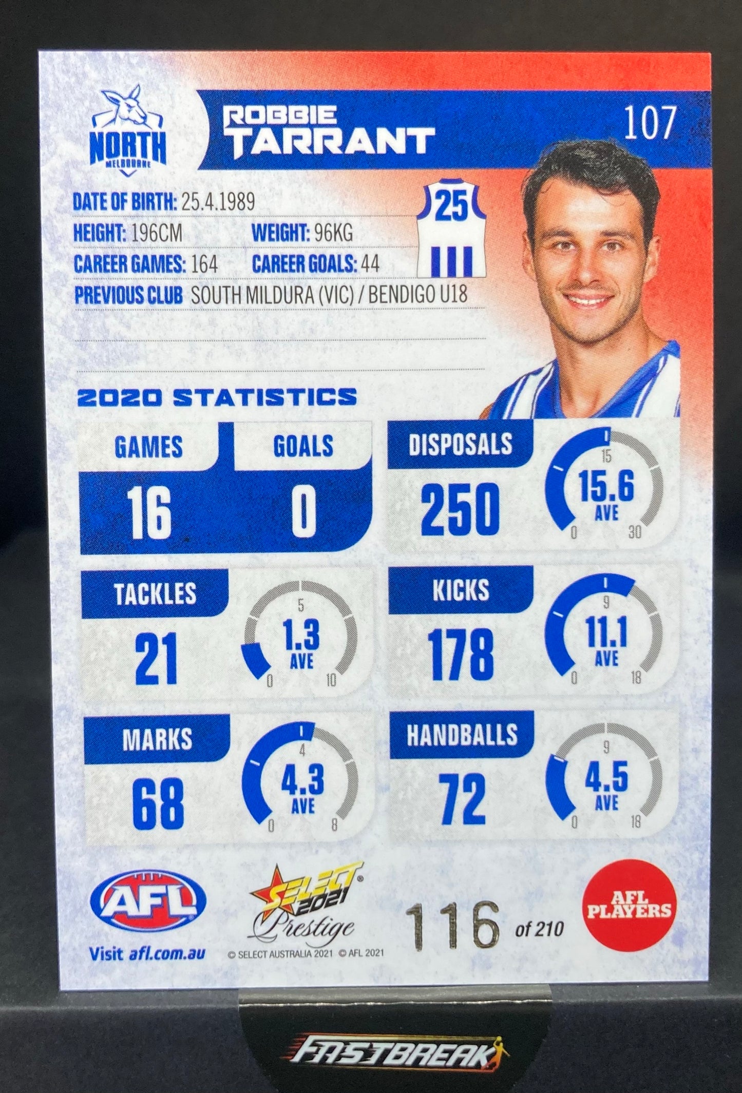 Robbie Tarrant - North Melbourne - 2021 - FS Prestige - Red Paralell - 116/210