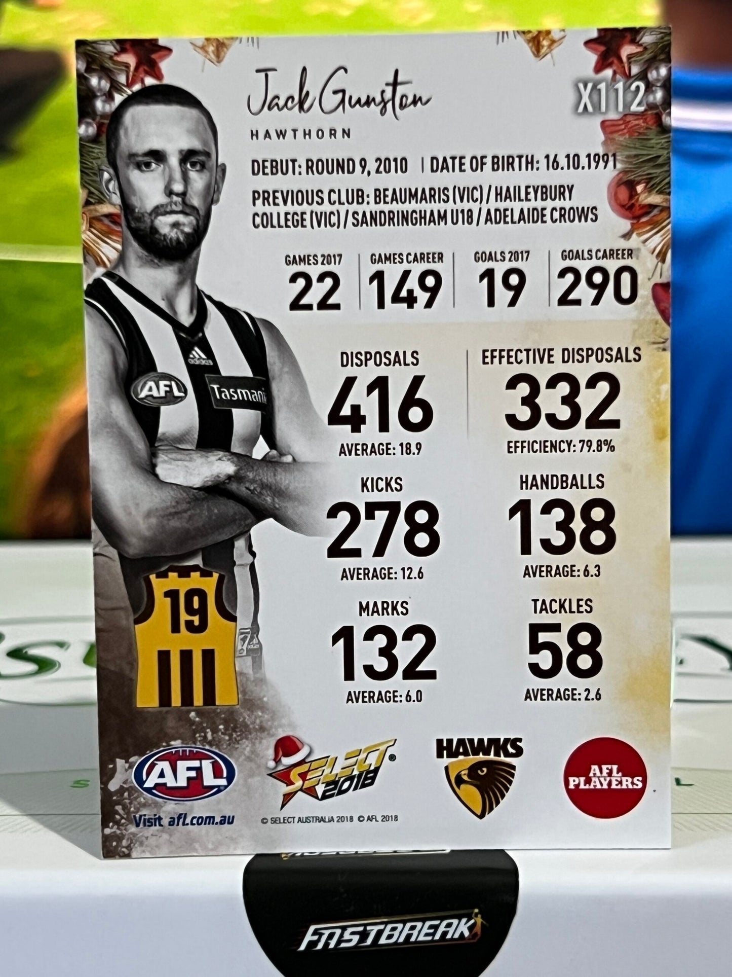 Jack Gunston - Hawthorn - 2018 - Footy Stars - Chrismas Special -