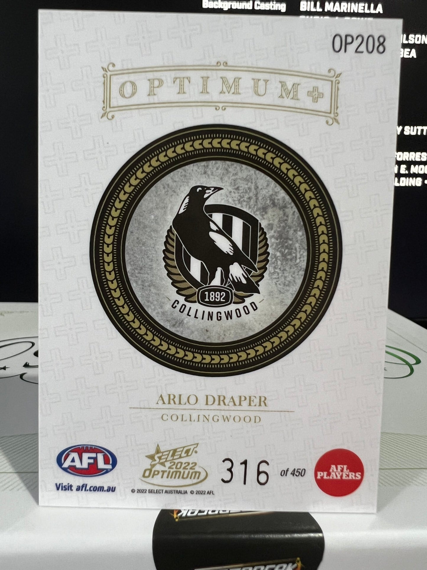 Arlo Draper - Collingwood - 2022 - Optimum - Optimum + - 316/450