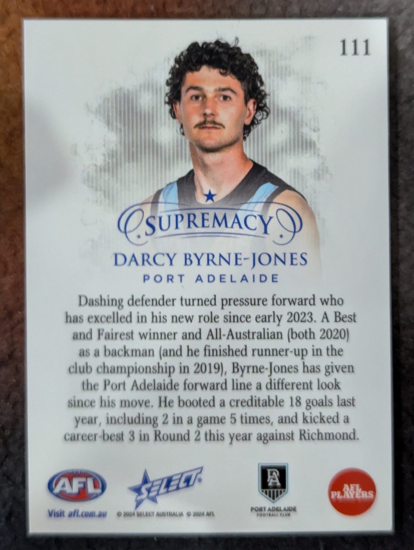 Darcy Byrne-Jones - Port Adelaide - 2024 - Supremacy - BLUE PORTRAITS - 58/65