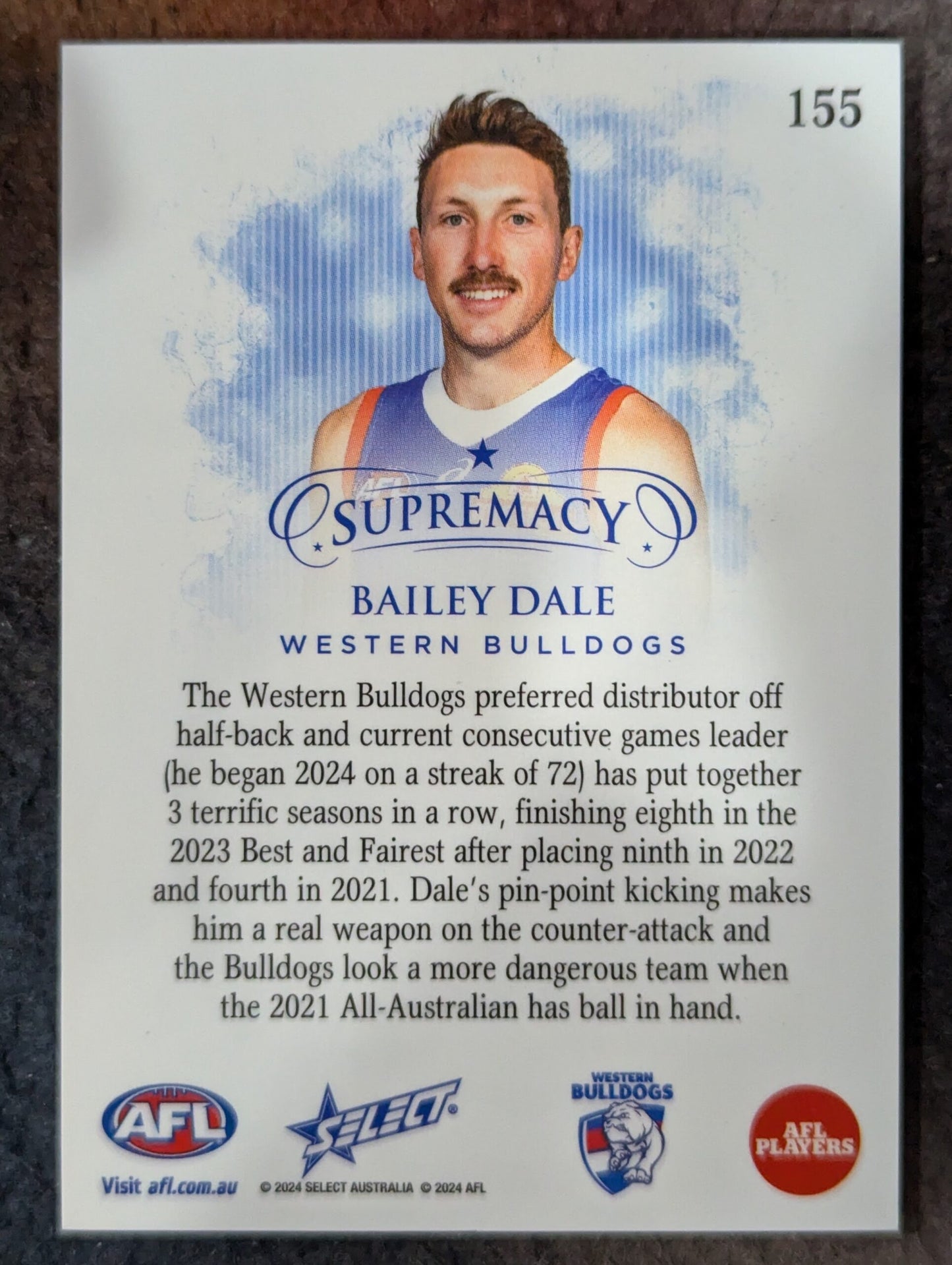 Bailey Dale - Western Bulldogs - 2024 - Supremacy - BLUE PORTRAITS - 47/65