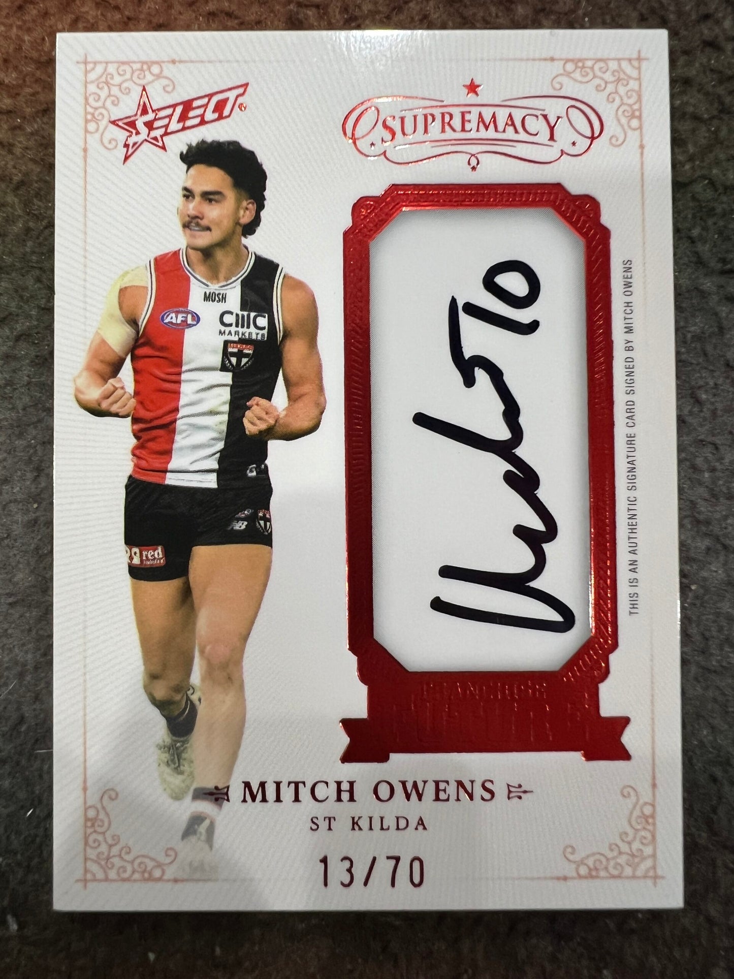 Mitch Owens - St Kilda - 2024 - Supremacy - FRANCHISE FUTURE SIGNATURE - 13/70