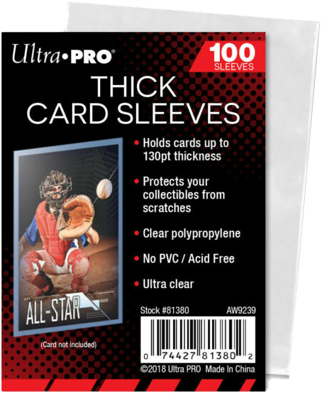 2-1/2" X 3-1/2" Card Sleeves for Thick Cards 100 pack