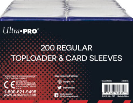 ULTRA PRO 3" x 4" Regular Toploaders & Card Sleeves (200 count retail pack)