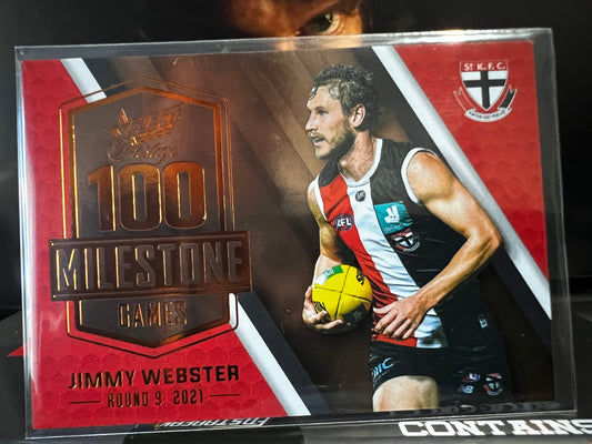 Jimmy Webster St Kilda 2022 Footy Stars Prestige Milestone Games 18/195