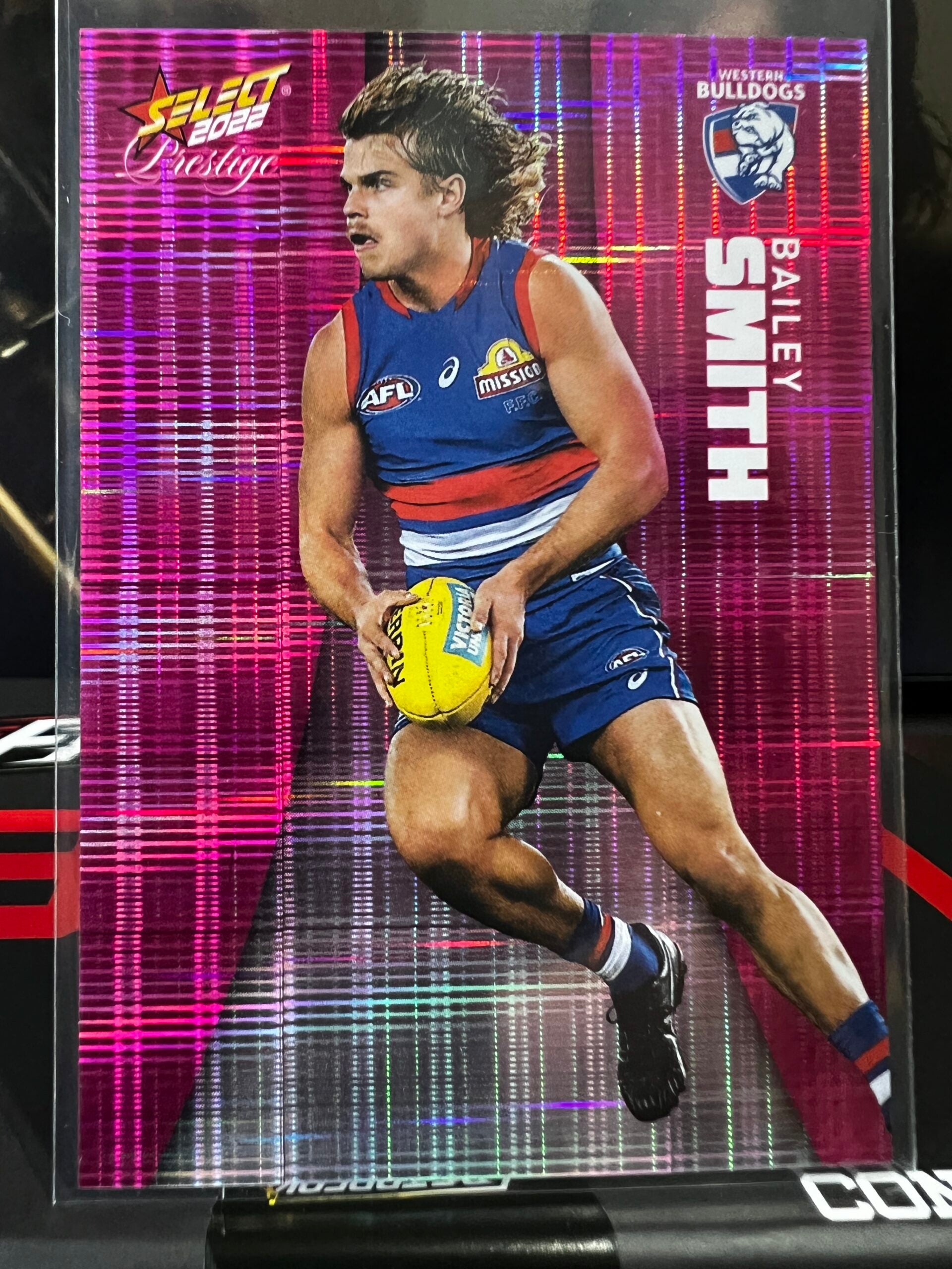 Bailey Smith Western Bulldogs 2022 Footy Stars Prestige Pink Parallel 118/325