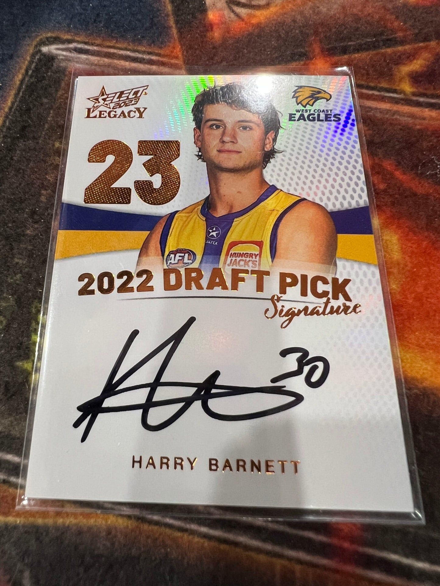 Harry Barnett West Coast 2023 Legacy Draft Pick Signature Copper 37/175