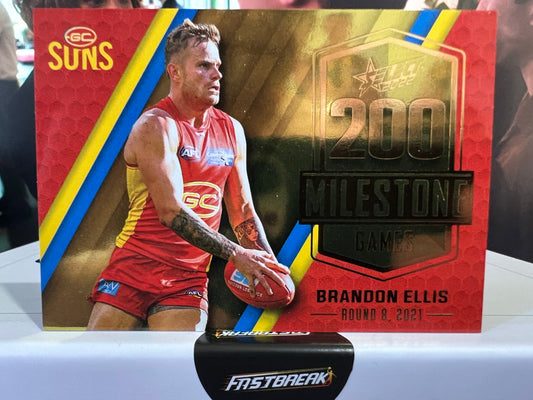 Brandon Ellis - Gold Coast - 2022 - Footy Stars - Milestone Games -
