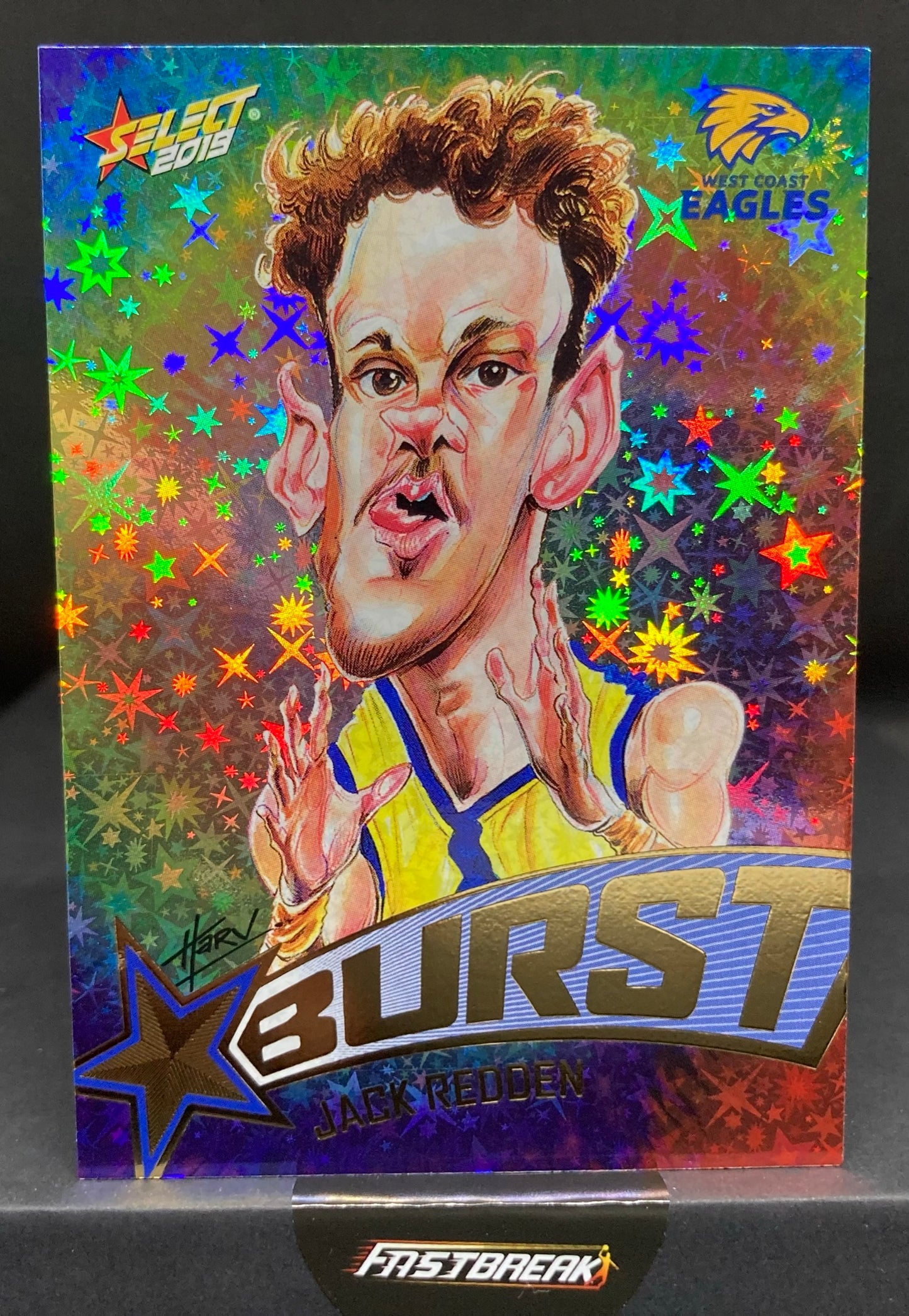 Jack Redden - West Coast - 2019 - Footy Stars - Star Burst Tye Dye - 22/540