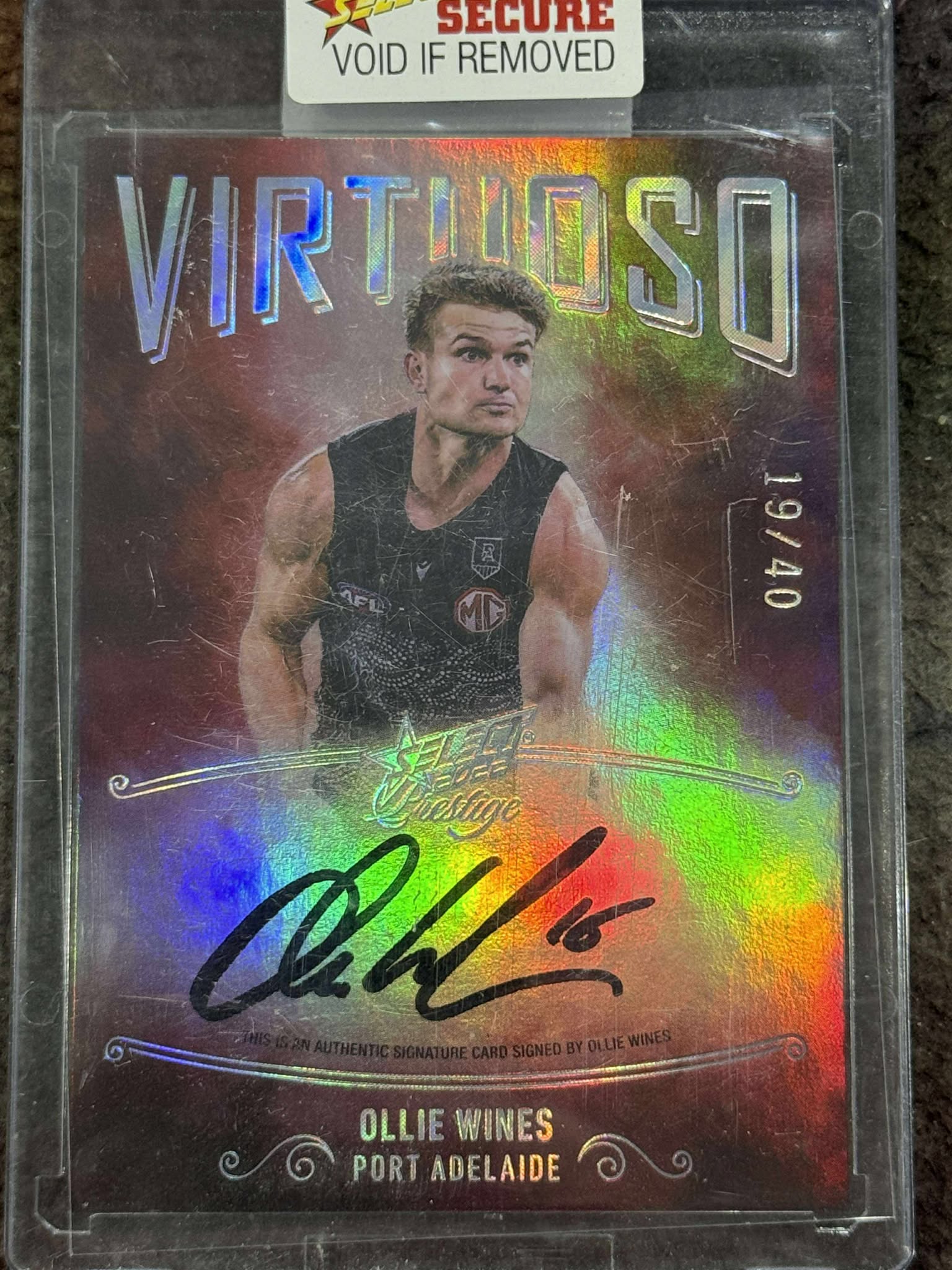 Ollie Wines Port Adelaide 2022 Footy Stars Prestige Virtuoso Signature 19/40