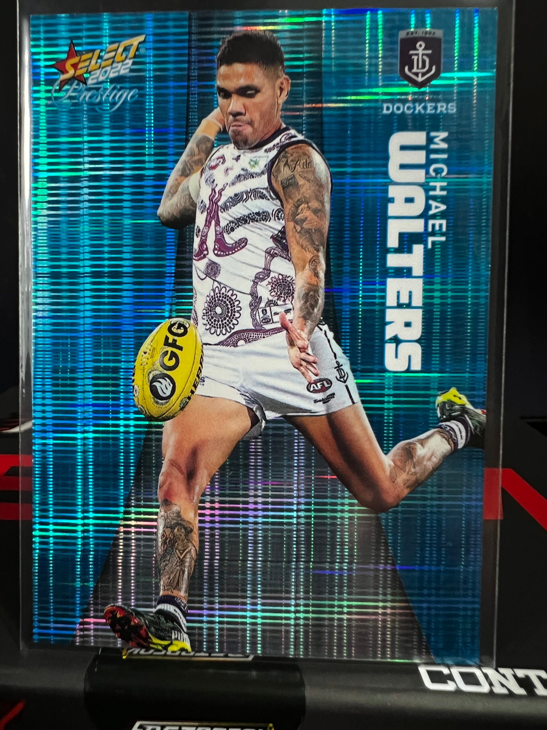 Michael Walters Fremantle 2022 Footy Stars Prestige Blue Parallel 37/110