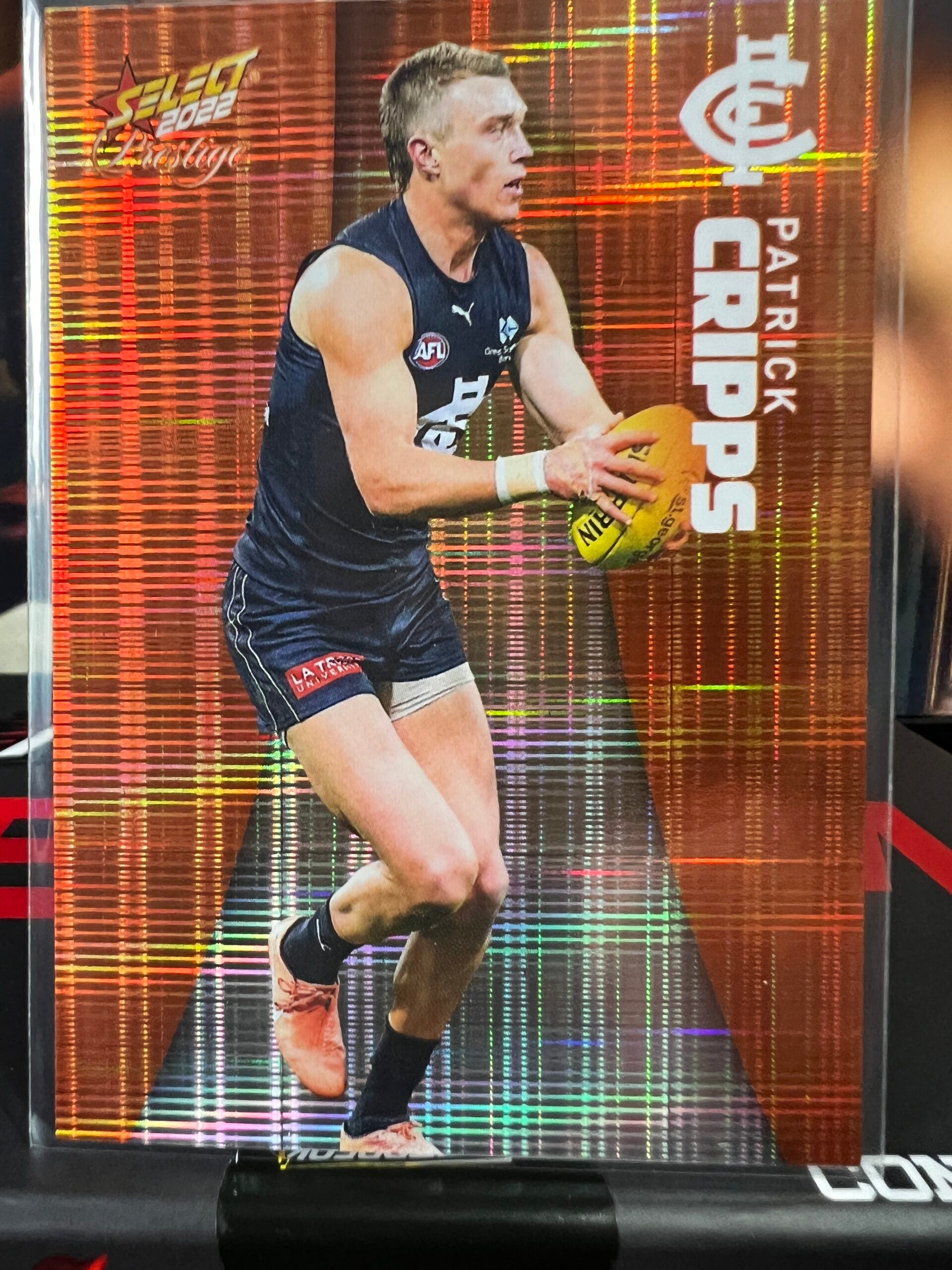 Patrick Cripps Carlton 2022 Footy Stars Prestige Orange Parallel 90/210