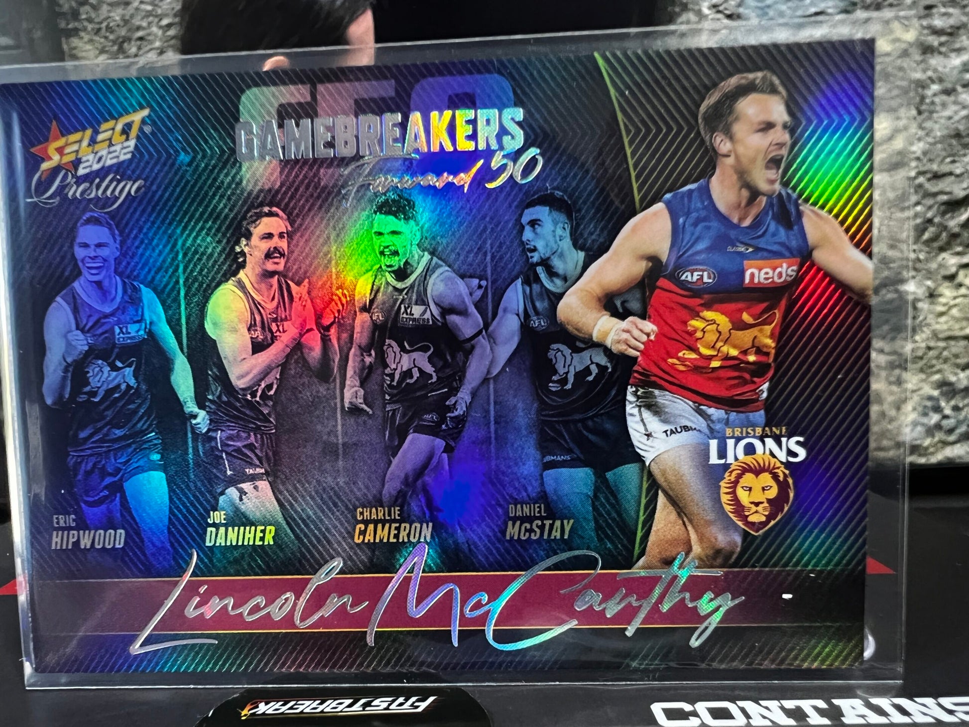 Lincoln McCarthy Brisbane 2022 Footy Stars Prestige Gamebreakers 458/750
