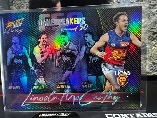 Lincoln McCarthy Brisbane 2022 Footy Stars Prestige Gamebreakers 458/750