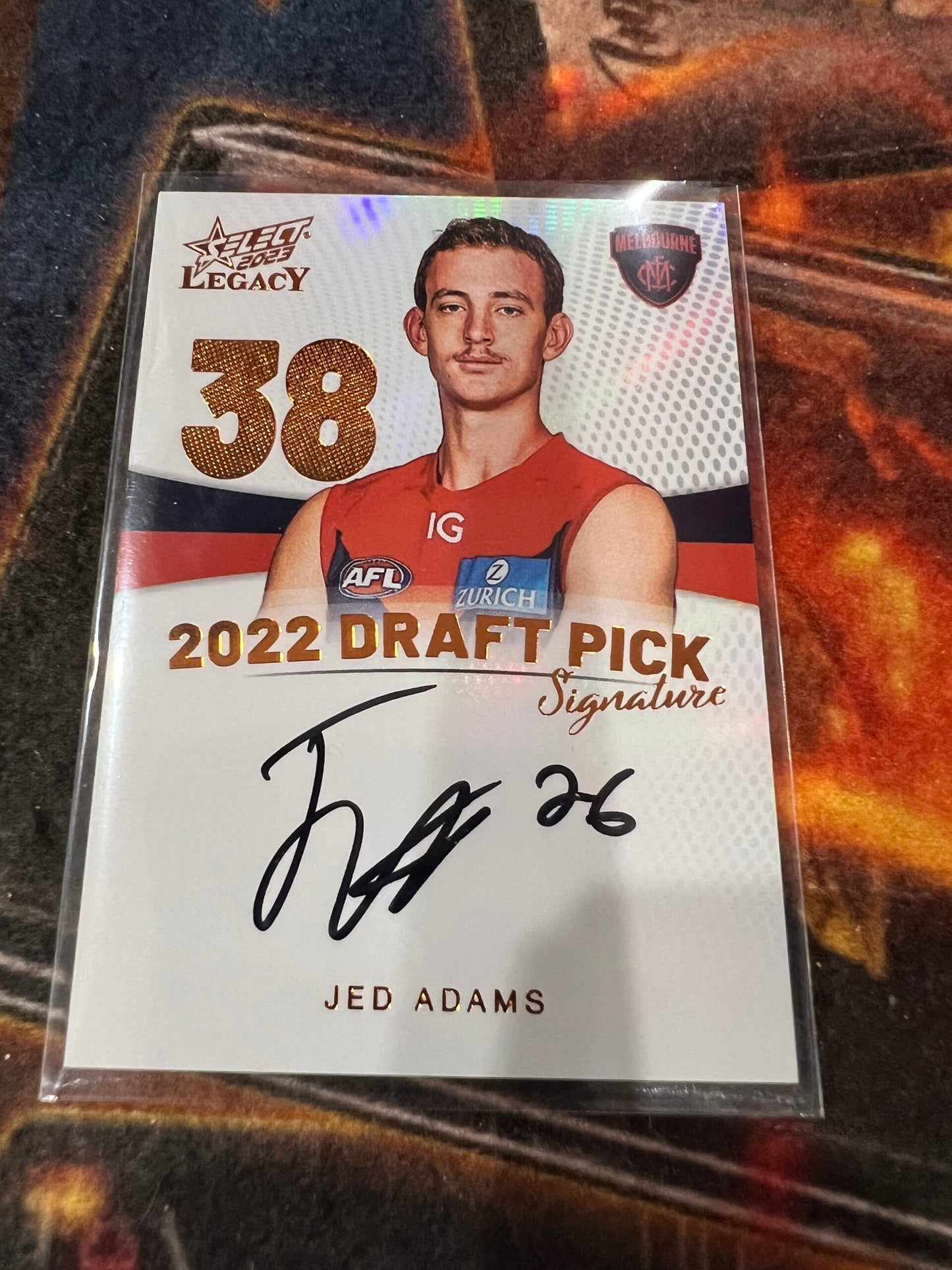 Jed Adams - Melbourne  - 2023 - Legacy - Draft Pick Signature Copper - 36/175