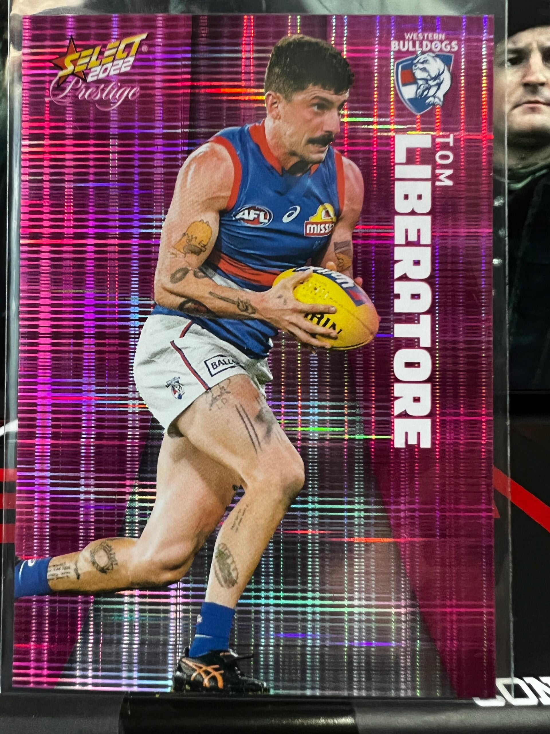 Tom Liberatore Western Bulldogs 2022 Footy Stars Prestige Pink Parallel 235/325