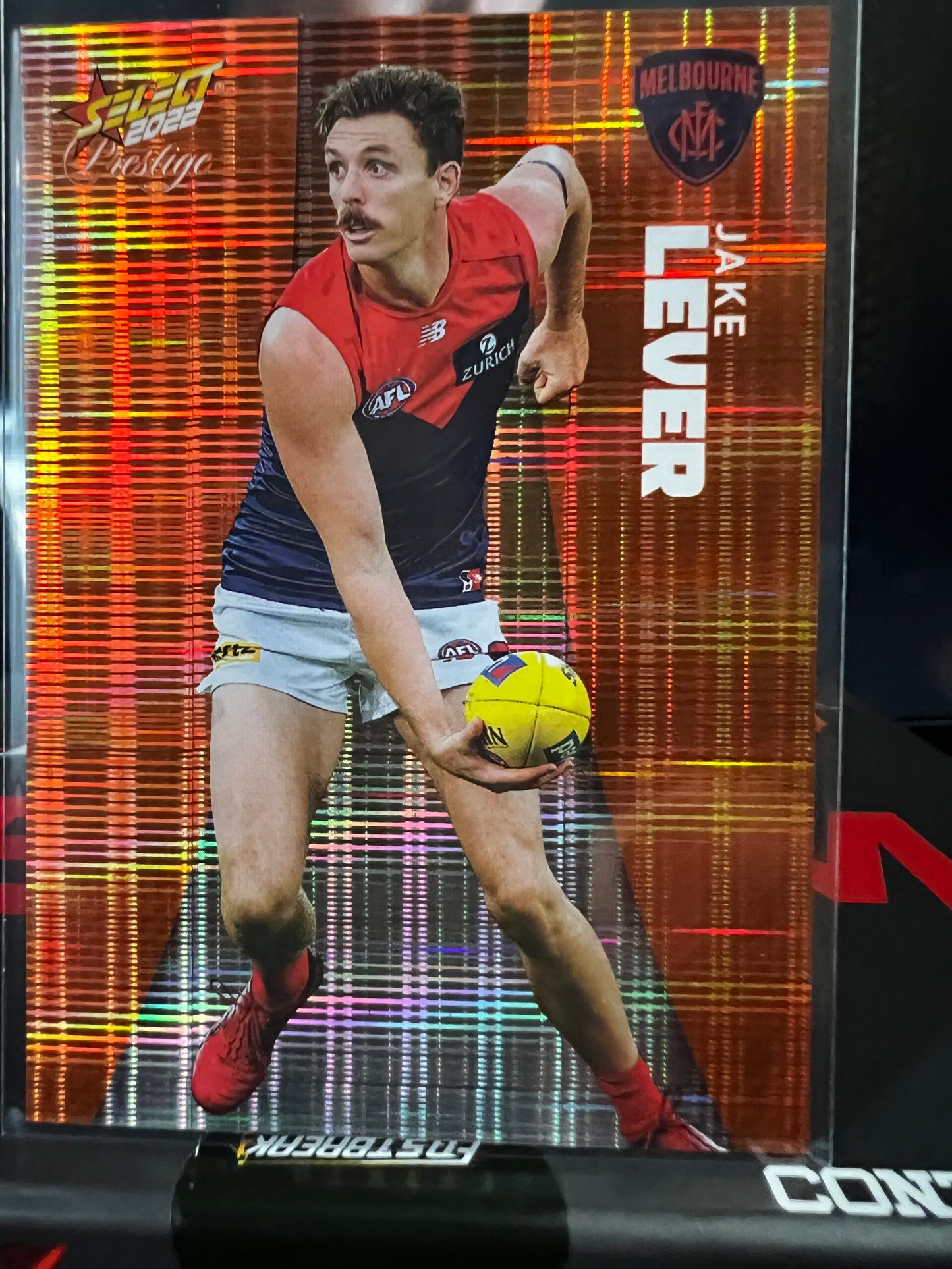 Jake Lever - Melbourne - 2022 - Footy Stars Prestige - Orange Parallel - 88/210