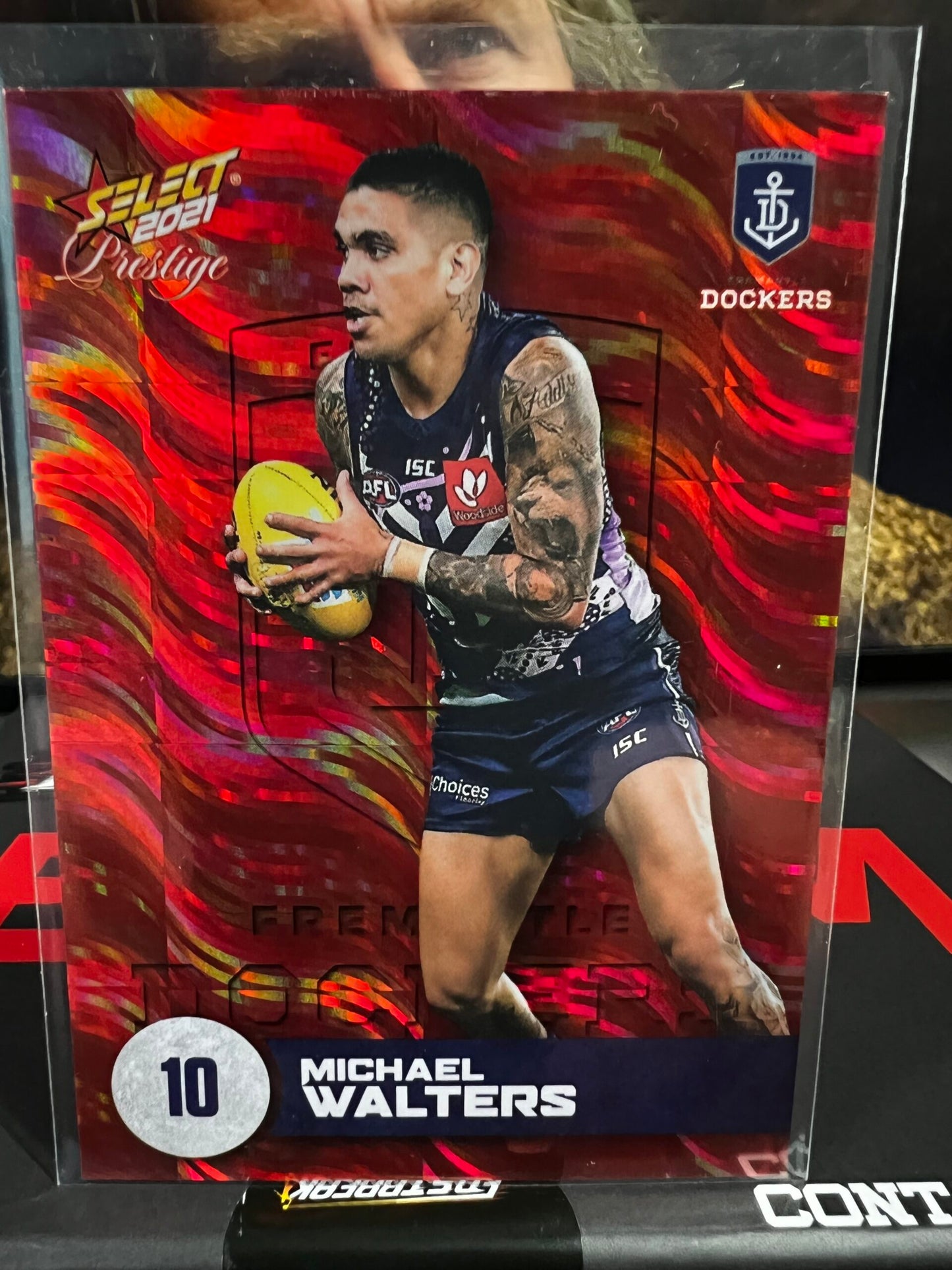 Michael Walters Fremantle 2021 Footy Stars Prestige Red Parallel 177/210