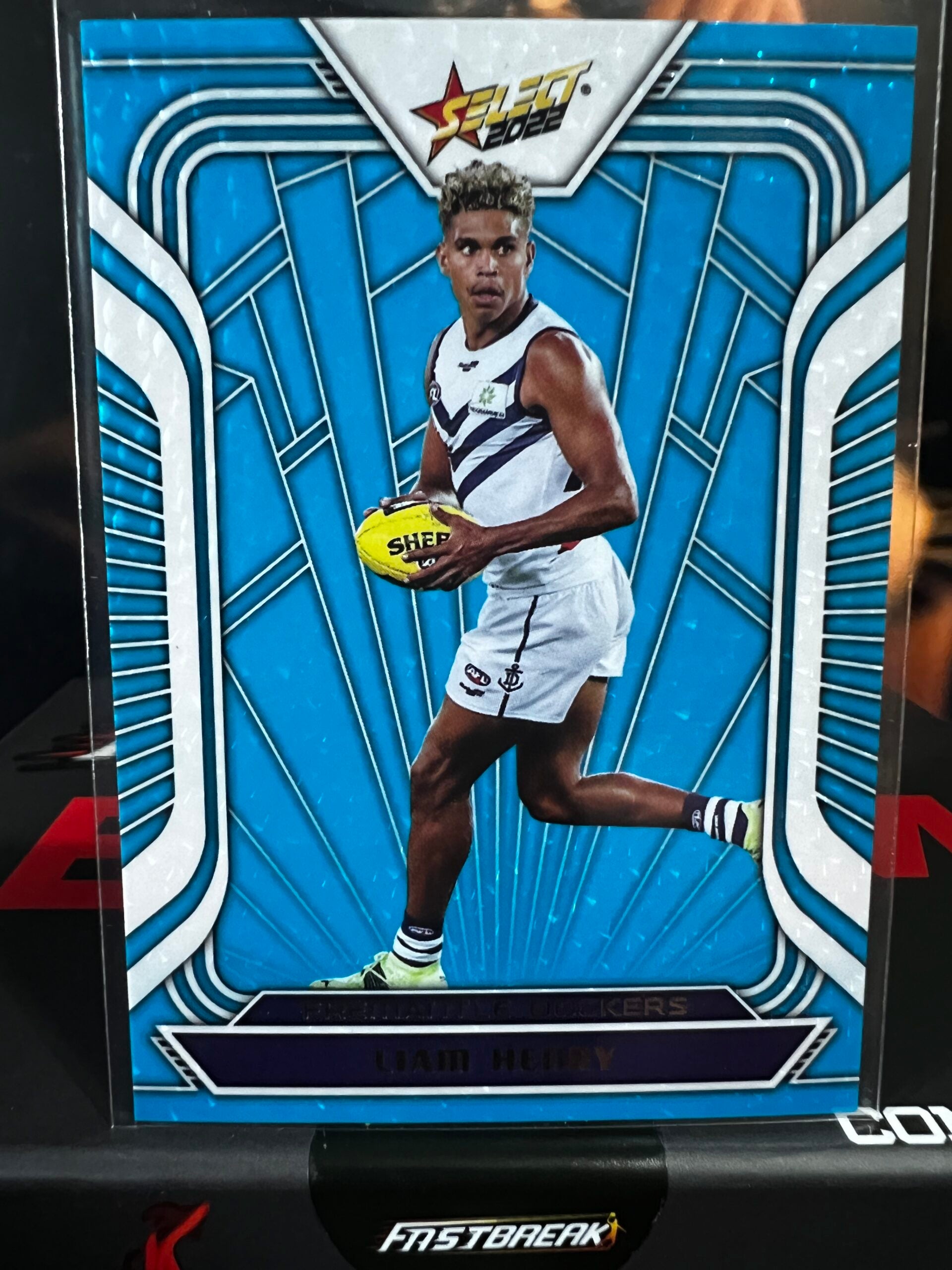 Liam Henry - Fremantle - 2022 - Footy Stars  - Fractured Arctic Blue - 43/190