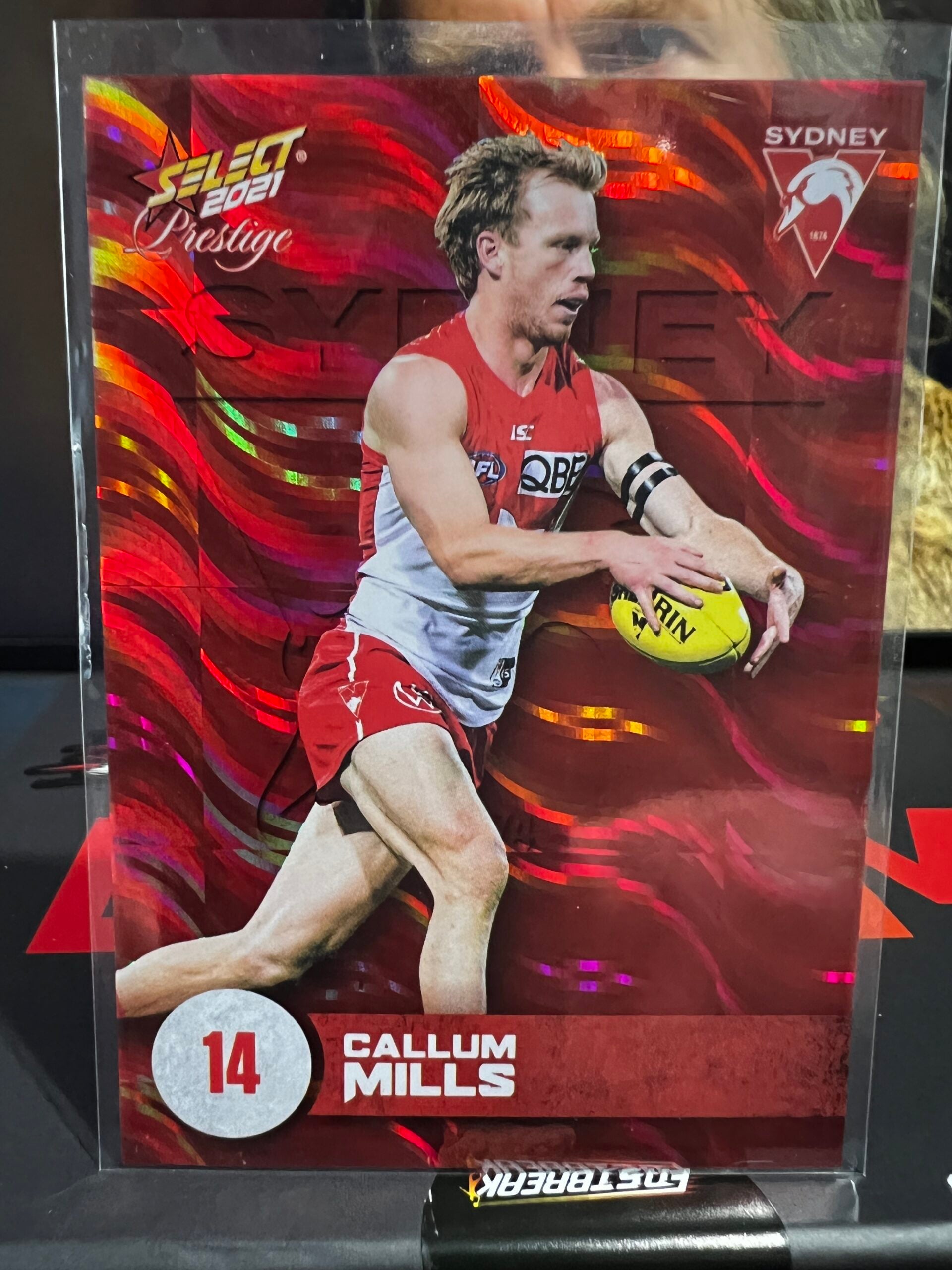 Callum Mills - Sydney - 2021 - Footy Stars Prestige - Red Parallel - 65/210