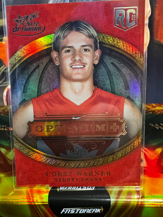 Corey Warner Sydney 2022 Optimum Optimum Plus Parallel Rookie RC 30/115