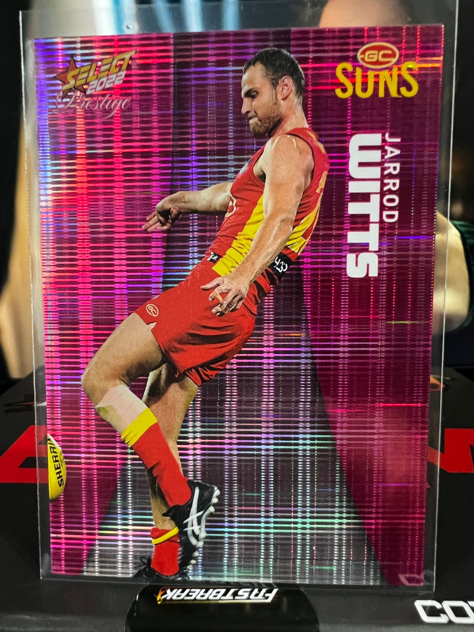 Jarrod Witts - Gold Coast - 2022 - Footy Stars Prestige - Pink Parallel - 44/325