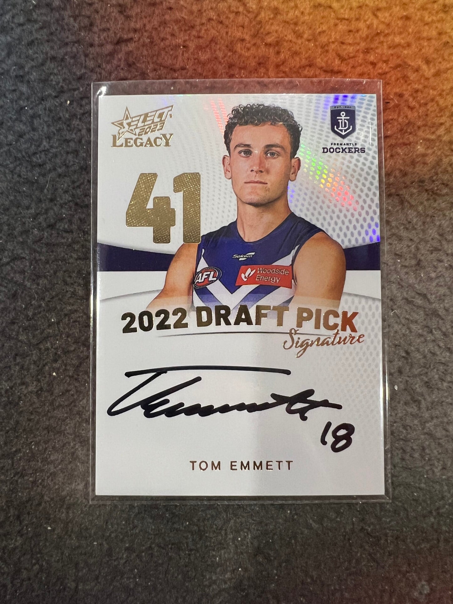 Tom Emmett - Fremantle - 2023 - Legacy - Draft Pick Signature Gold - 58/90