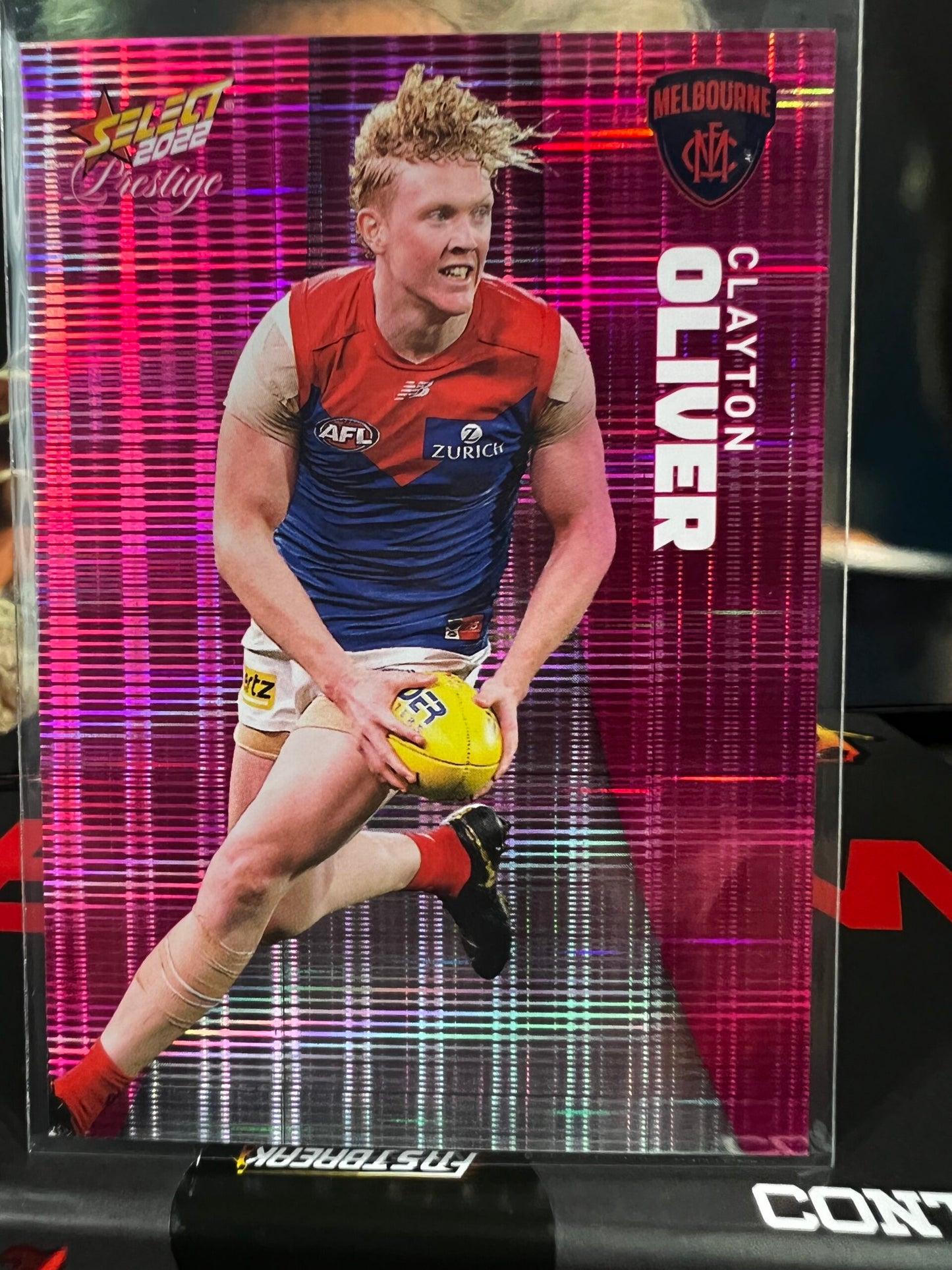 Clayton Oliver Melbourne 2022 Footy Stars Prestige Pink Parallel 164/325