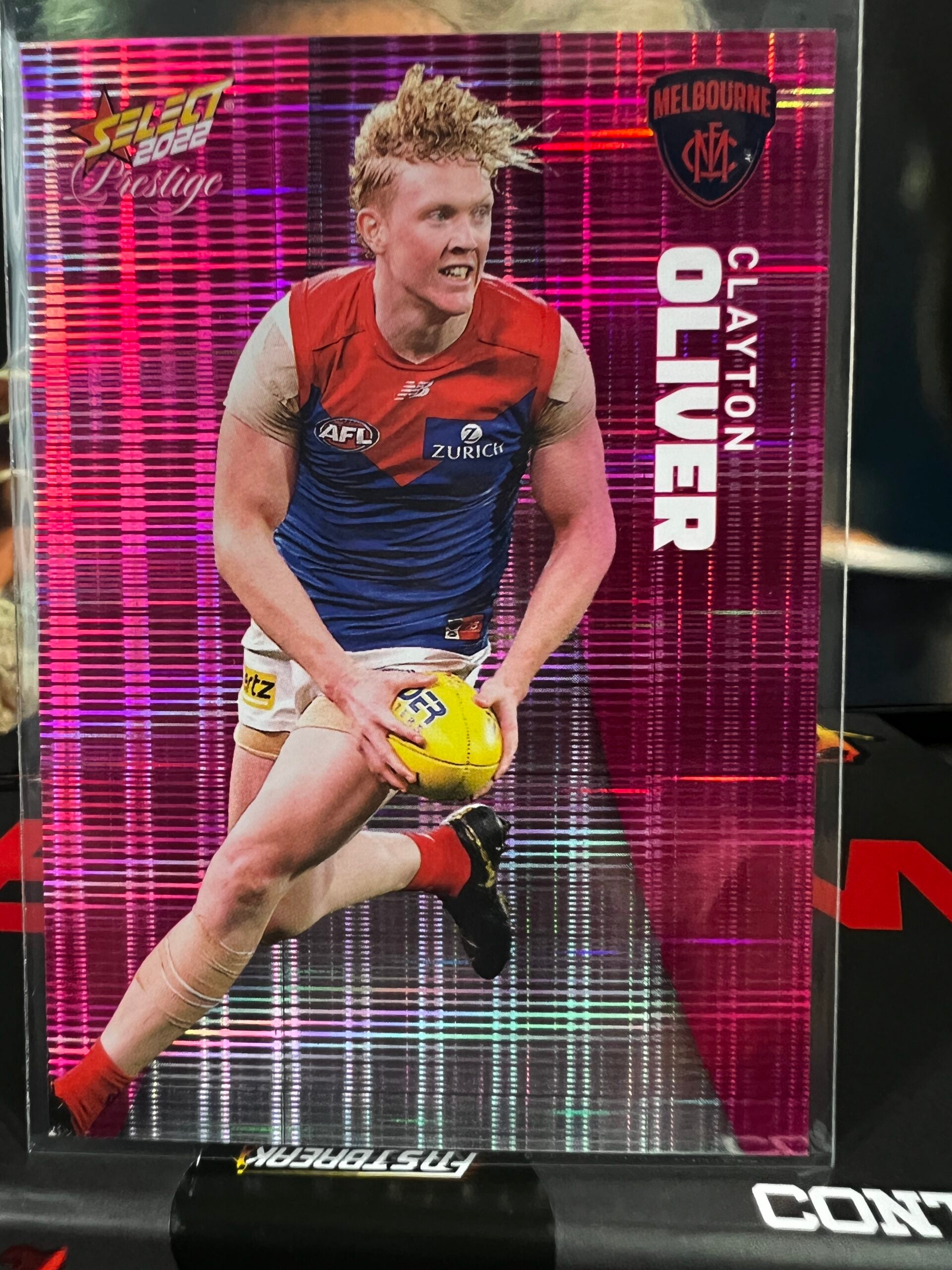 Clayton Oliver Melbourne 2022 Footy Stars Prestige Pink Parallel 164/325