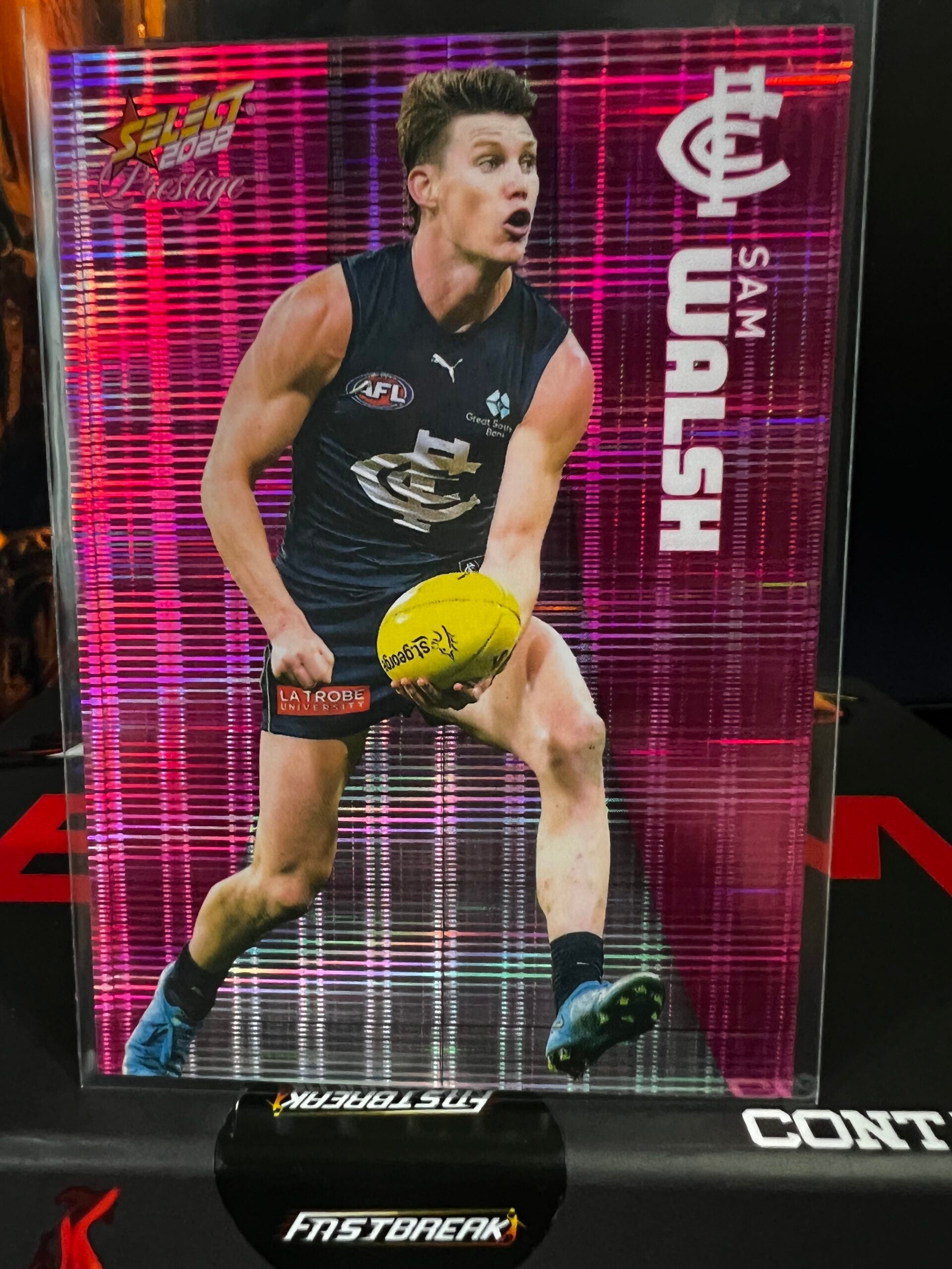 Sam Walsh - Carlton - 2022 - Footy Stars Prestige - Pink Parallel - 162/325