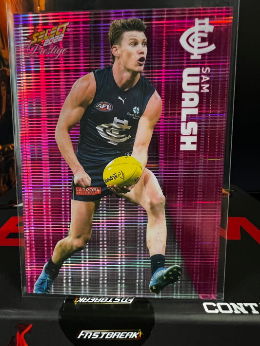 Sam Walsh - Carlton - 2022 - Footy Stars Prestige - Pink Parallel - 162/325