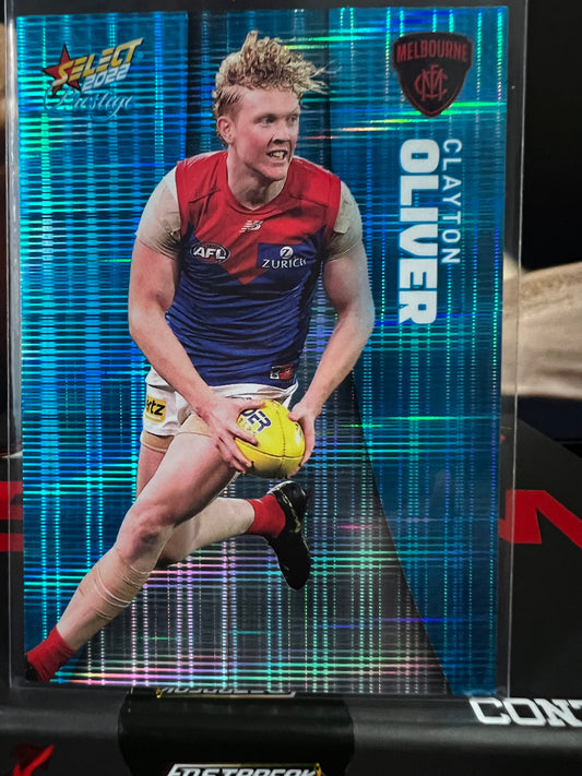 Clayton Oliver Melbourne 2022 Footy Stars Prestige Blue Parallel 95/110