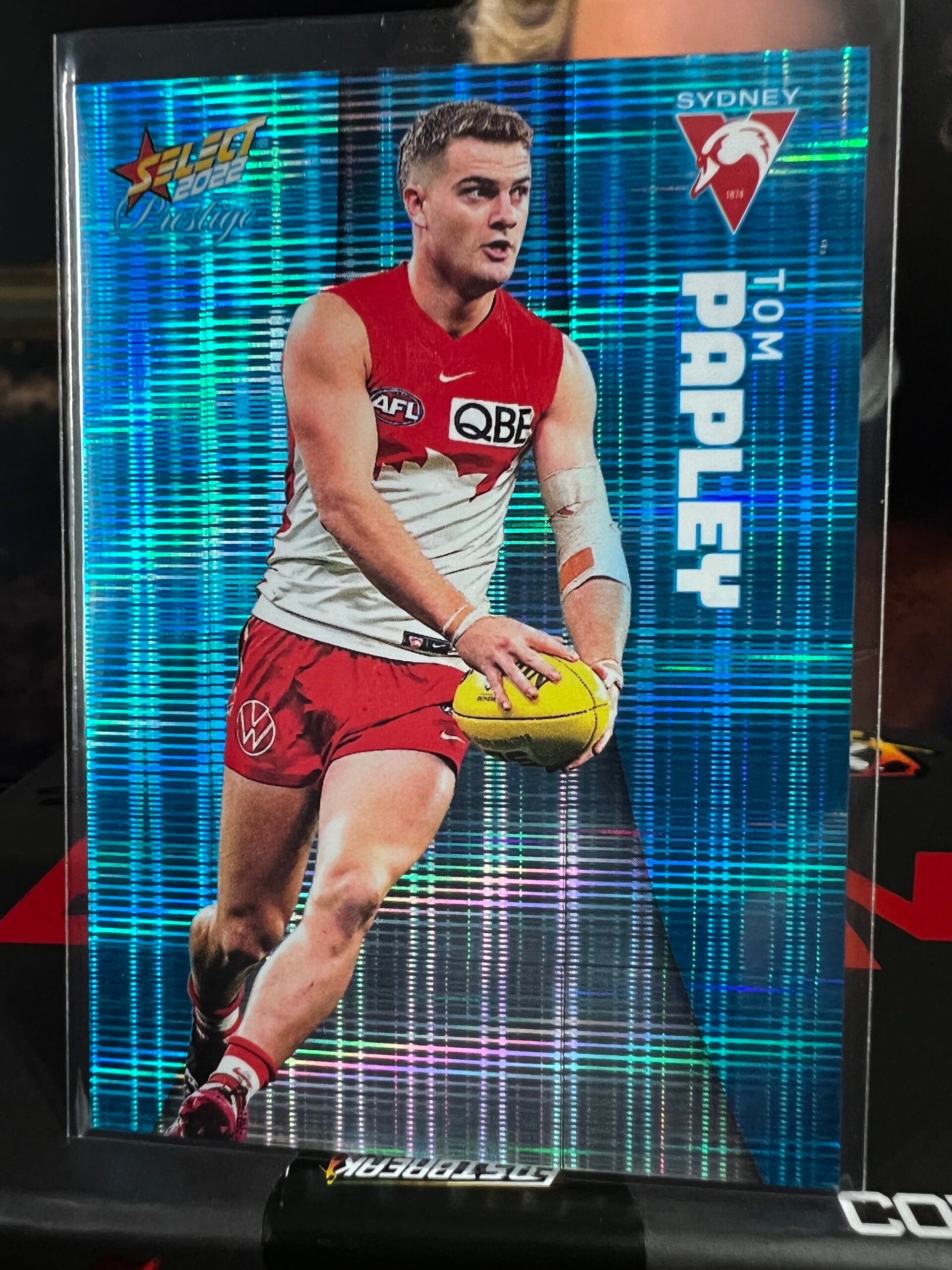Tom Papley - Sydney - 2022 - Footy Stars Prestige - Blue Parallel - 86/110