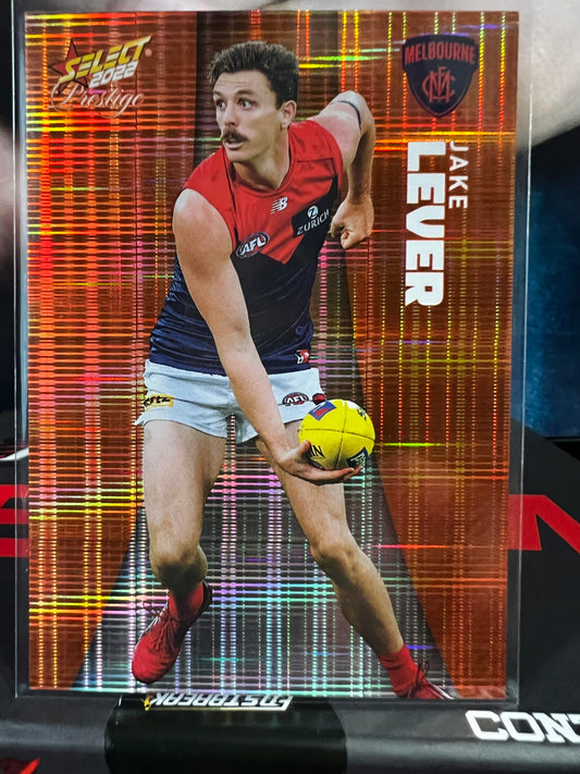Jake Lever - Melbourne - 2022 - Footy Stars Prestige - Orange Parallel - 28/210