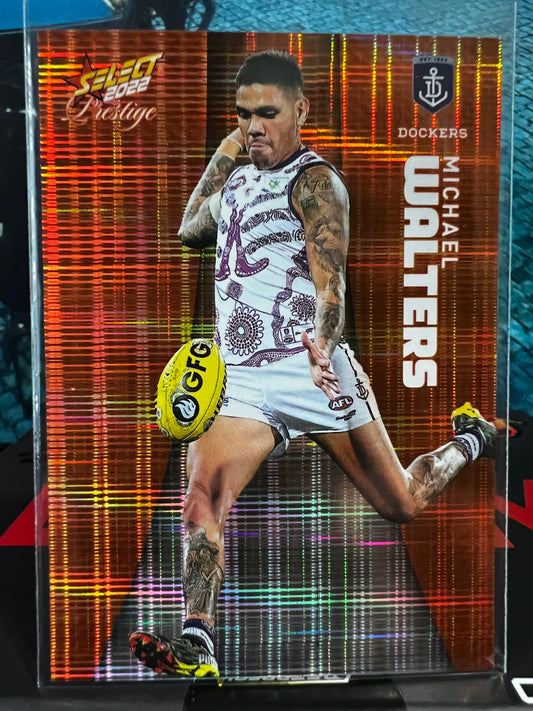 Michael Walters Fremantle 2022 Footy Stars Prestige Orange Parallel 138/210