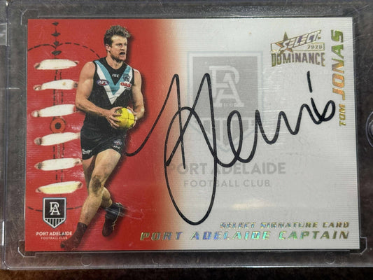 Tom Jonas Port Adelaide 2020 Dominance Captain Signature 27/50