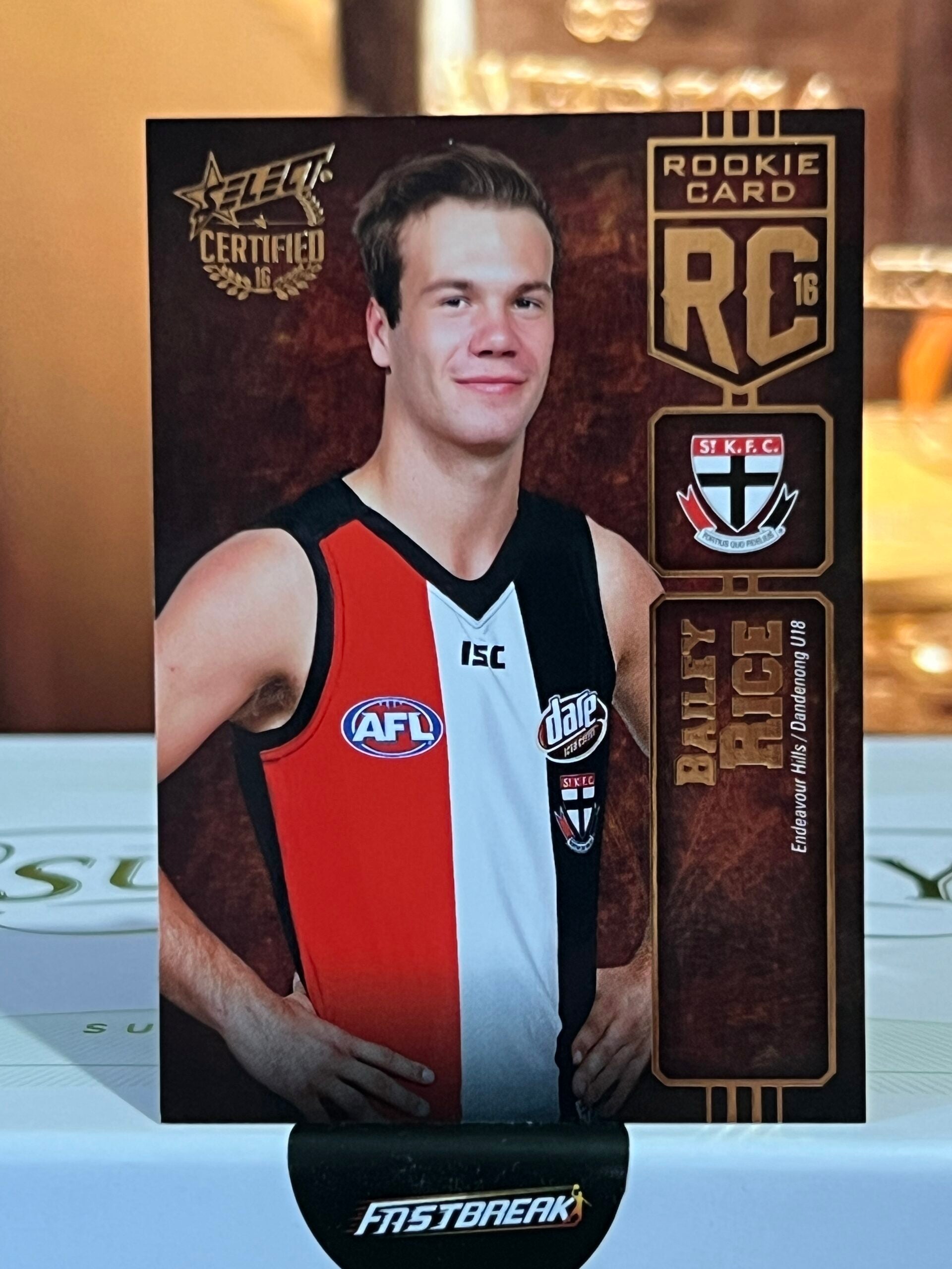 Bailey Rice - St Kilda - 2016 - Certified - Rookie Card - 141/240