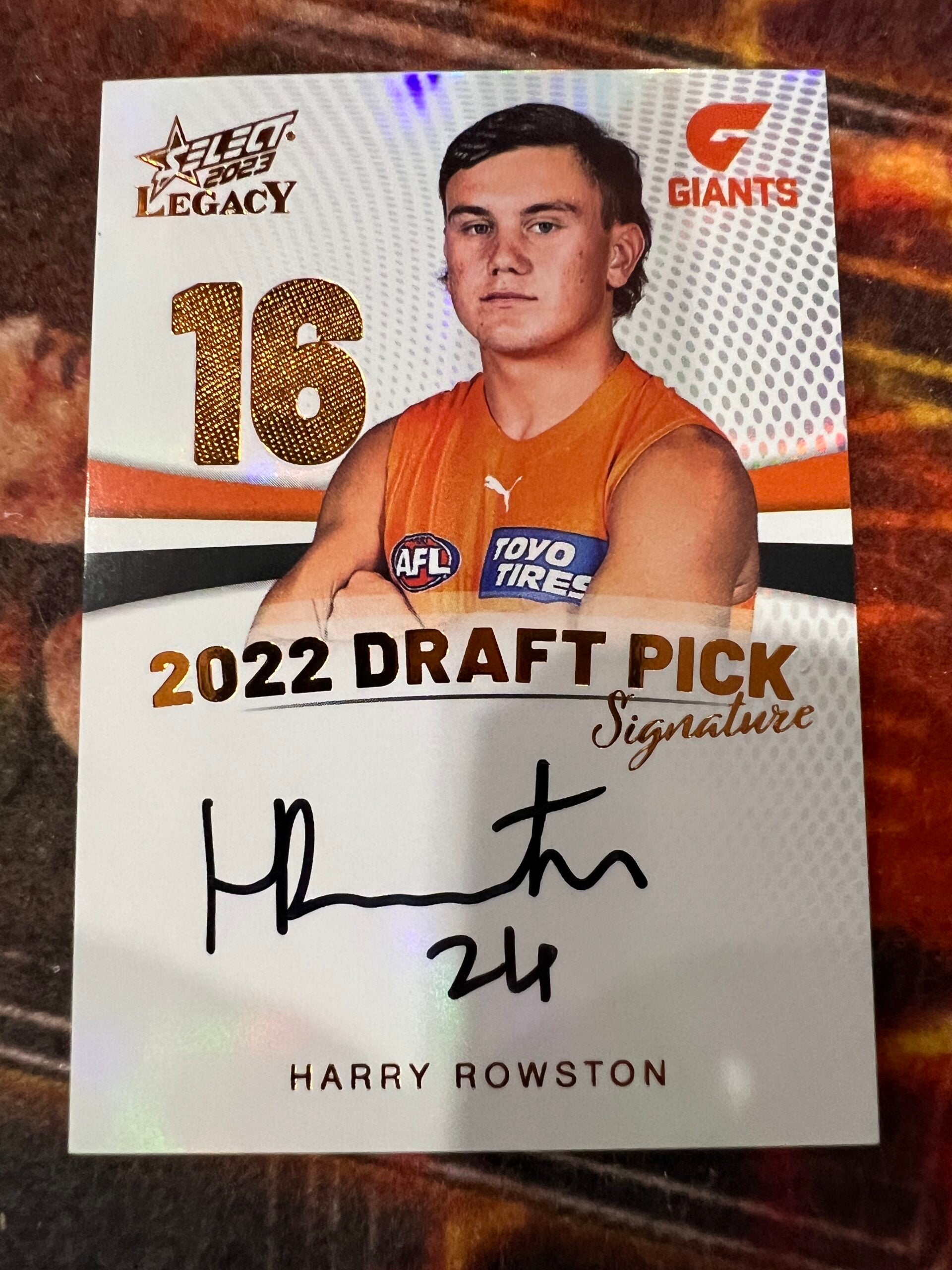 Harry Rowston - GWS - 2023 - Legacy - Draft Pick Signature Copper - 84/175