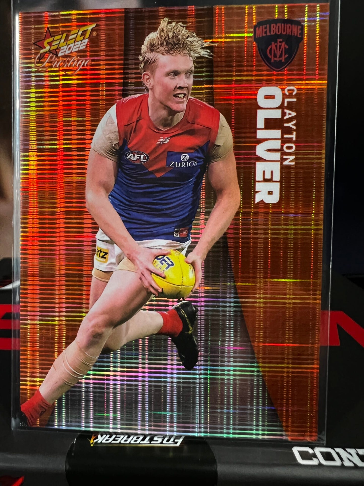 Clayton Oliver Melbourne 2022 Footy Stars Prestige Orange Parallel 161/210
