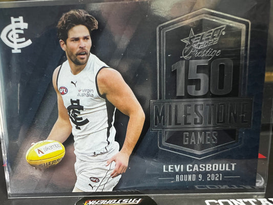 Levi Casboult Carlton 2022 Footy Stars Prestige Milestone Games 140/195