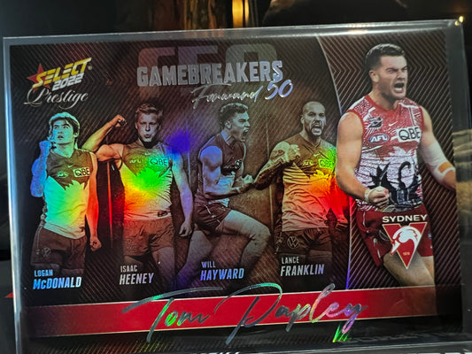 Tom Papley - Sydney - 2022 - Footy Stars Prestige - Gamebreakers - 52/750