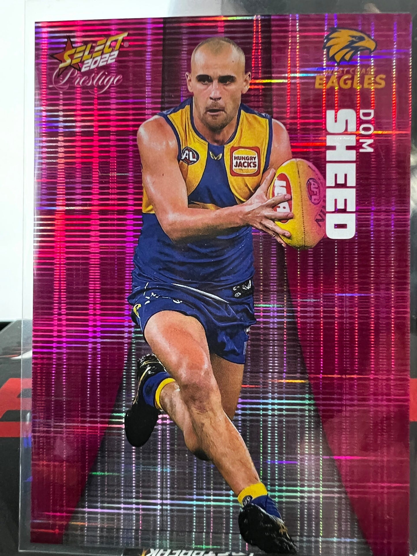 Dom Sheed - West Coast - 2022 - Footy Stars Prestige - Pink Parallel - 288/325