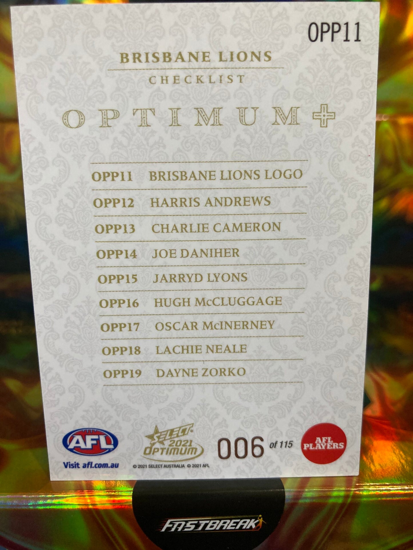Brisbane Checklist - Brisbane - 2021 - Optimum - Optimum + Paralell - 006/115